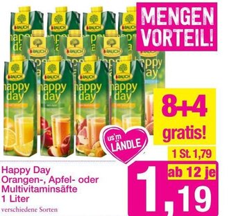 Sutterlüty Happy Day Orangen-, Apfel-oder Multivitaminsäfte 1 liter Angebot