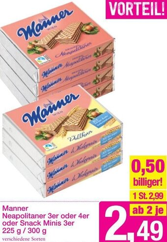 Sutterlüty Manner Neapolitaner 3er oder 4er oder Snack Minis 3er 225 g/ 300 g Angebot