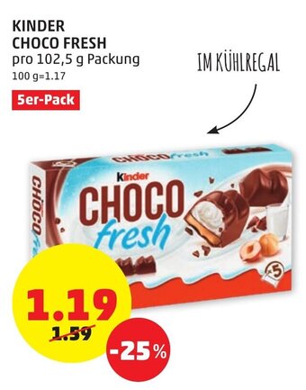 PENNY Kinder Choco Fresh 102,5g Angebot