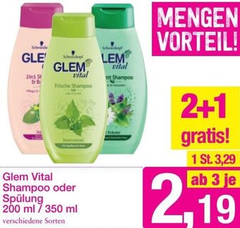 Sutterlüty Glem Vital Shampoo oder Spülung 200ml/ 350ml Angebot