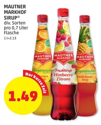 PENNY Mautner Markhof Sirup 0,7L Angebot