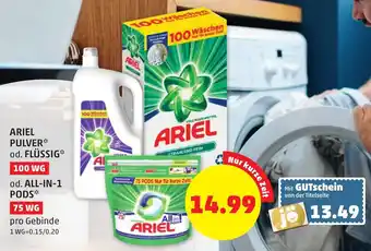 PENNY Ariel Pulver Flüssig 100WG od. All in 1 Pods 75WG Angebot