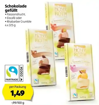 Hofer Schokolade Gefüllt 4x37,5g Angebot