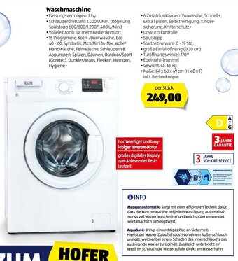 Hofer Waschmaschine Angebot