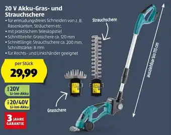 Hofer 20V Akku Gras Und Strauchschere Angebot