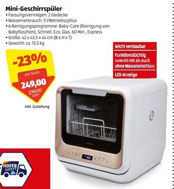 Hofer Mini Geschirrspüler Angebot