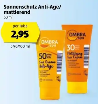 Hofer Sonnenschutz Anti-Age Mattierend 50ml Angebot