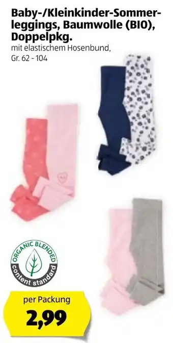 Hofer Baby/Kleinkinder Sommer Leggings, Baumwolle, Doppelpkg 62-104 Angebot