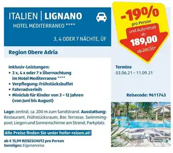 Hofer Italien Lignano Angebot