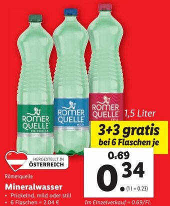 Lidl Mineralwasser 1,5 Liter Angebot