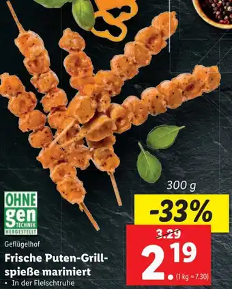 Lidl Frische Puten-Grillspieße Mariniert 300 g Angebot