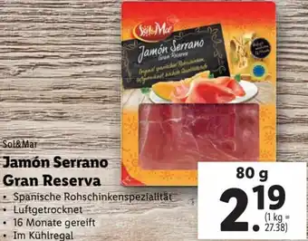 Lidl Jamón Serrano Gran Reserva 80 g Angebot