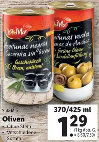 Lidl Oliven 370/425 ml Angebot