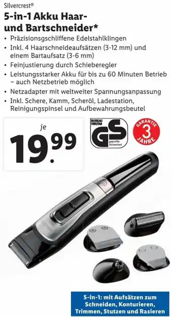 Lidl 5-in-1 Akku Haar- und Bartschneider Angebot