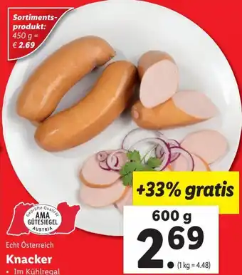Lidl Knacker 600 g Angebot