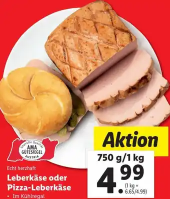 Lidl Leberkäse oder Pizza-Leberkäse 750 g/ 1 kg Angebot