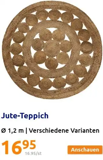 Action Jute- Teppich 1,2 m Angebot