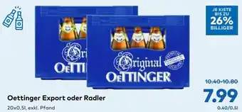 T&G Oettinger ?Export oder Radler 20x0,5L Angebot