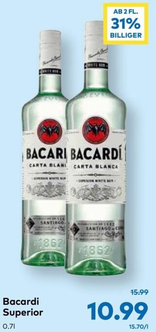 T&G Bacardi Superior 0.7L Angebot