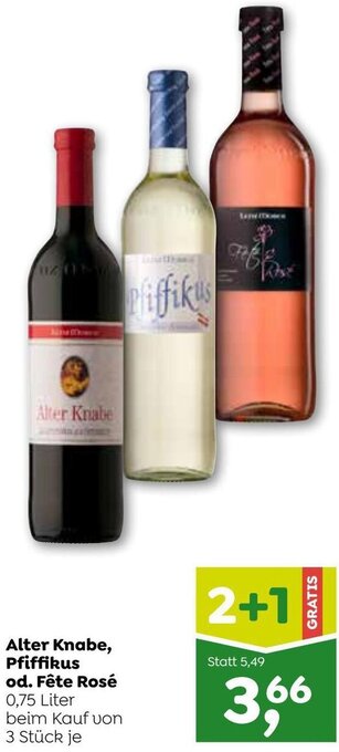 ADEG Alter Knabe, Pfiffikus od. Fête Rosé 0,75 Liter Angebot