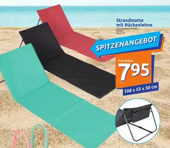 Action Strandmatte mit Rückenlehne 108 x 53 x 50 cm Angebot