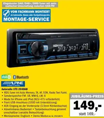 Forstinger Autoradio UTE-204DAB 25018974 Angebot