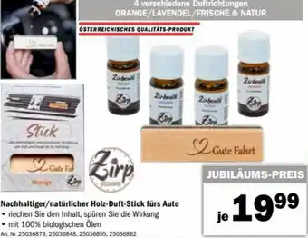 Forstinger Nachhaltiger/Natürlicher Holz-Duft-Stick Fürs Auto 25036879, 25036848, 250,6855, 25036862 Angebot