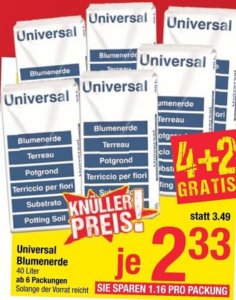 Maximarkt Universal Blumenerde 40 Liter Angebot