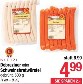 Maximarkt Debreziner oder Schweinsbratwürstel 500 g Angebot