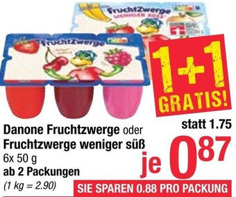 Maximarkt Danone Fruchtzwerge oder Fruchtzwerge Weniger Süß 6x 50 g Angebot