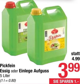 Maximarkt Pickfein Essig oder Einlege Aufguss 5 Liter Angebot