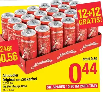 Maximarkt Almdudler Original oder Zuckerefrei 0,33 Liter Angebot