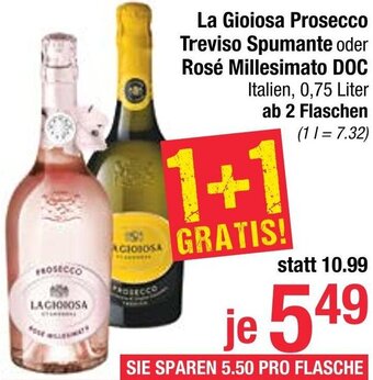 Maximarkt La Gioiosa Prosecco Treviso Spumante oder Rosé Millesimato DOC 0.75 Liter Angebot