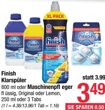 Maximarkt Finish Klarspüler 800 ml oder Maschinenpfleger 250 ml Angebot