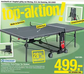 Maximarkt Tischtennis-Tisch Power Tec Outdoor 5 mm Angebot