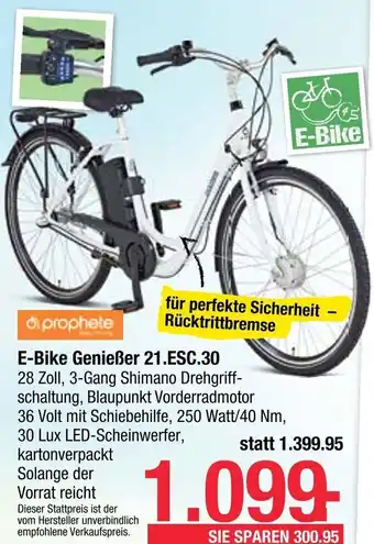 Maximarkt E-Bike Genießer 21.ESC.30 Angebot