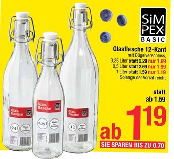 Maximarkt Glasflasche 12-Kant Angebot