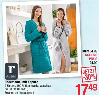Maximarkt Bademantel mit Kapuze S-XL Angebot