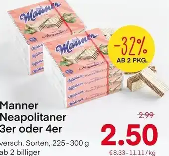MPreis Manner Neapolitaner 3er oder 4er 225-300 g Angebot