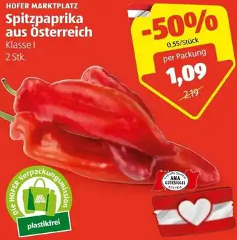 Hofer Spitzpaprika aus Österreich 2 Stk. Angebot