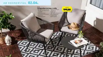 Hofer Loungemöbel-Set Rope, 3-teilig 58.5 x 63.5 x 79 cm Angebot
