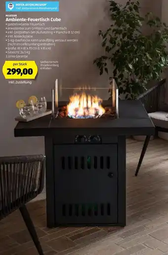 Hofer Ambiente-Feuertisch Cube 81 x 81 x 70 cm Angebot