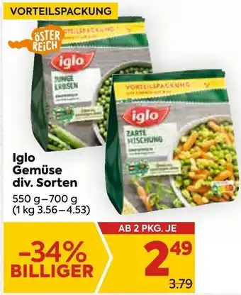 Billa Gemüse div. Sorten 550 g-700 g Angebot