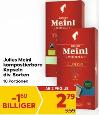 Billa Kompostierbare Kapseln div. Sorten Angebot