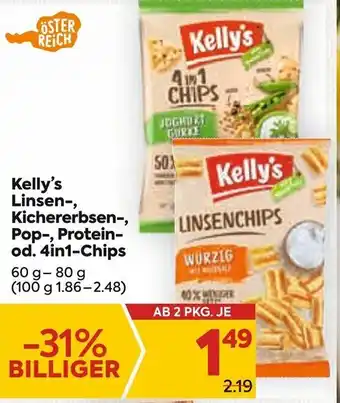 Billa Linsen Kichererbsen-, Pop-, Protein-od. 4in1-Chips 60 g-80 g Angebot