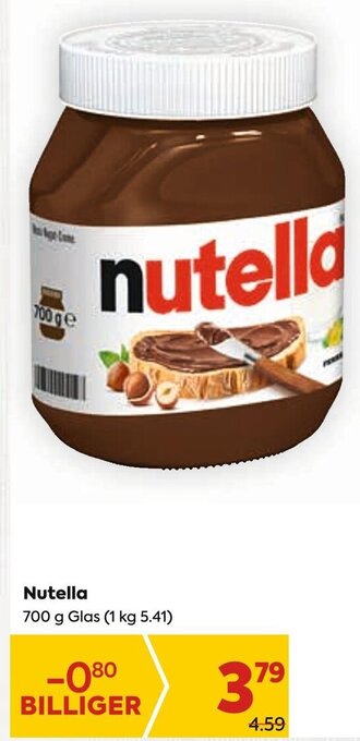 Billa Nutella 700 g Angebot