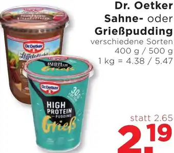 Unimarkt Dr. Oetker Sahne-Oder Grießpudding 400 g/ 500 g Angebot