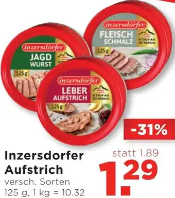 Unimarkt Inzersdorfer Aufstrich 125 g, 1 kg Angebot