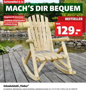 Hagebau Schaukelstuhl Timber L 67 x B 100 x H 93 cm 45052191 Angebot