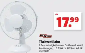 Hagebau Tischventilator 23 cm 45130898 Angebot